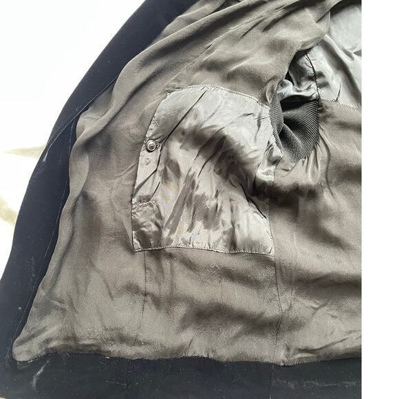 Rick Owens Black Velvet Hooded Biker Jacket Women's Size Medium Designer Luxury - Picture 9 of 14